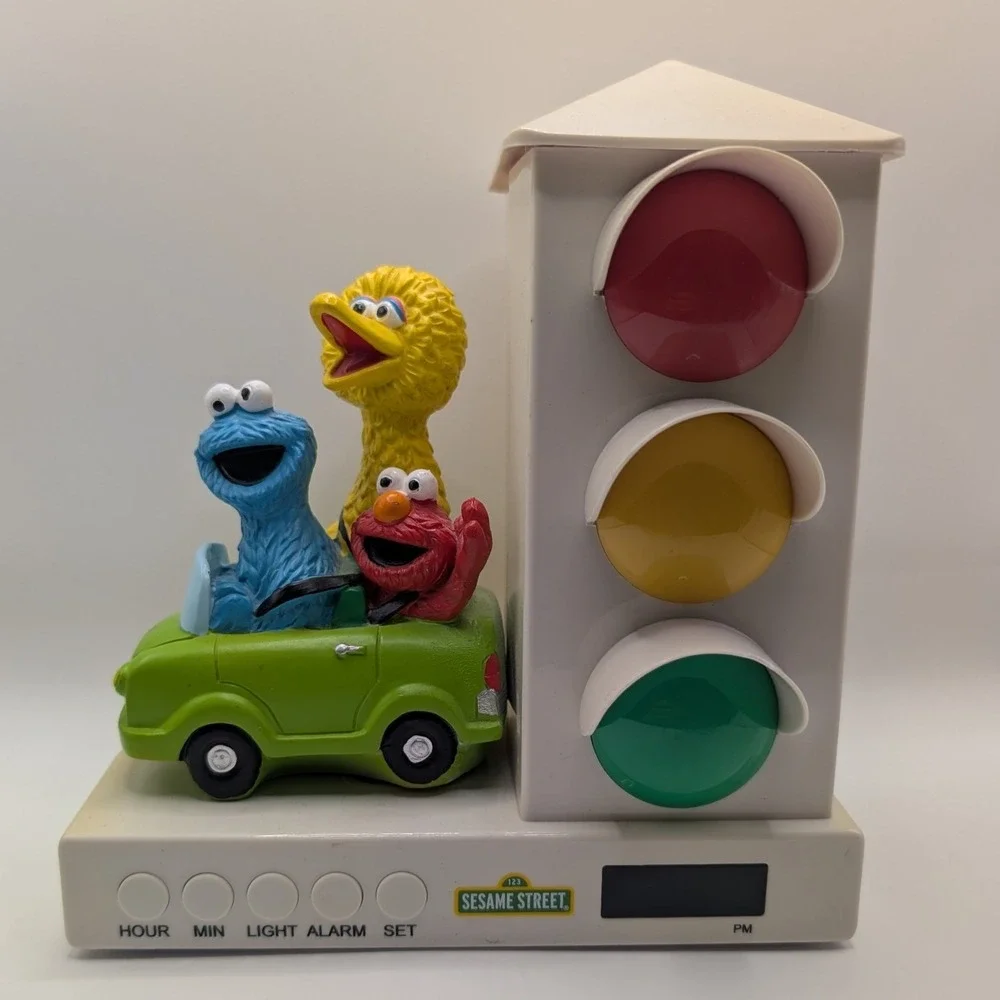 Sesame Street Traffic Light Alarm Clock 2015 Big Bird Elmo Cookie Monster Tested